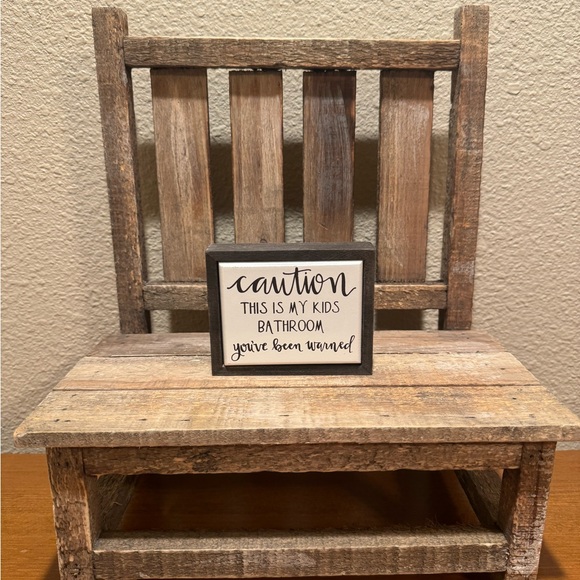 Bathroom Decor Primitives By Kathy, Caution This Is My Kids Bathroom Sign - Picture 2 of 9